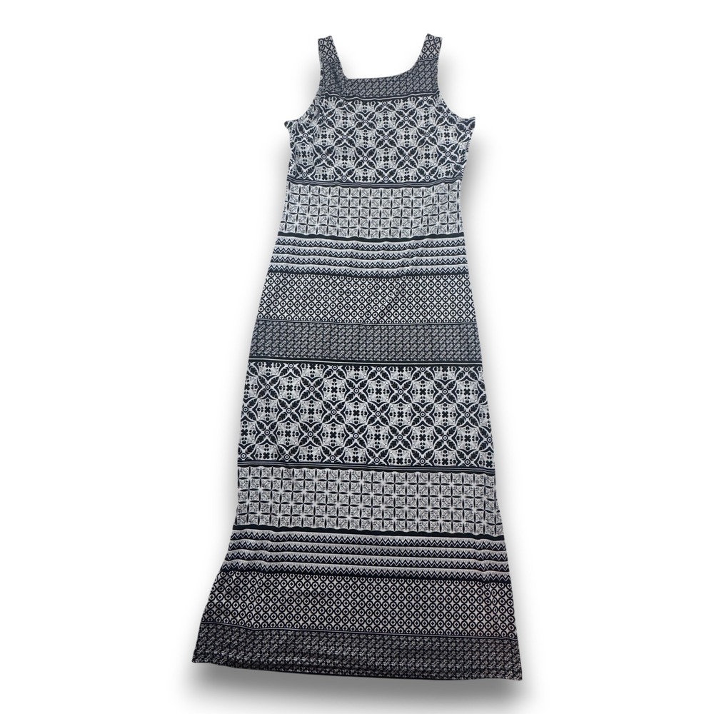 Tommy Bahama Womens Navy White Geometric Tile Print Maxi Dress TW619485 Small